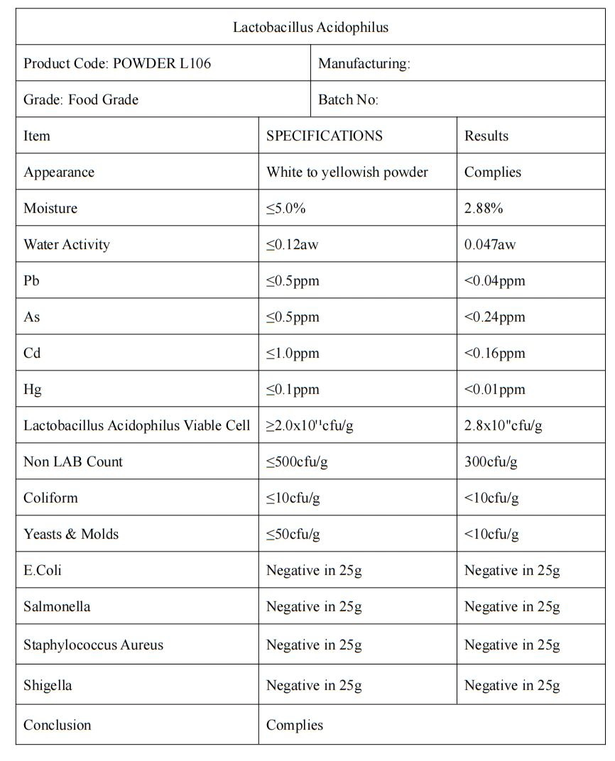 20-800 Billion ISO Certificated Food Grade Probiotic Bulk Powder Lactobacillus Probiotics for Dairy Products