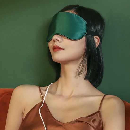 Calda maschera per gli occhi in seta imitazione USB da viaggio per occhi secchi